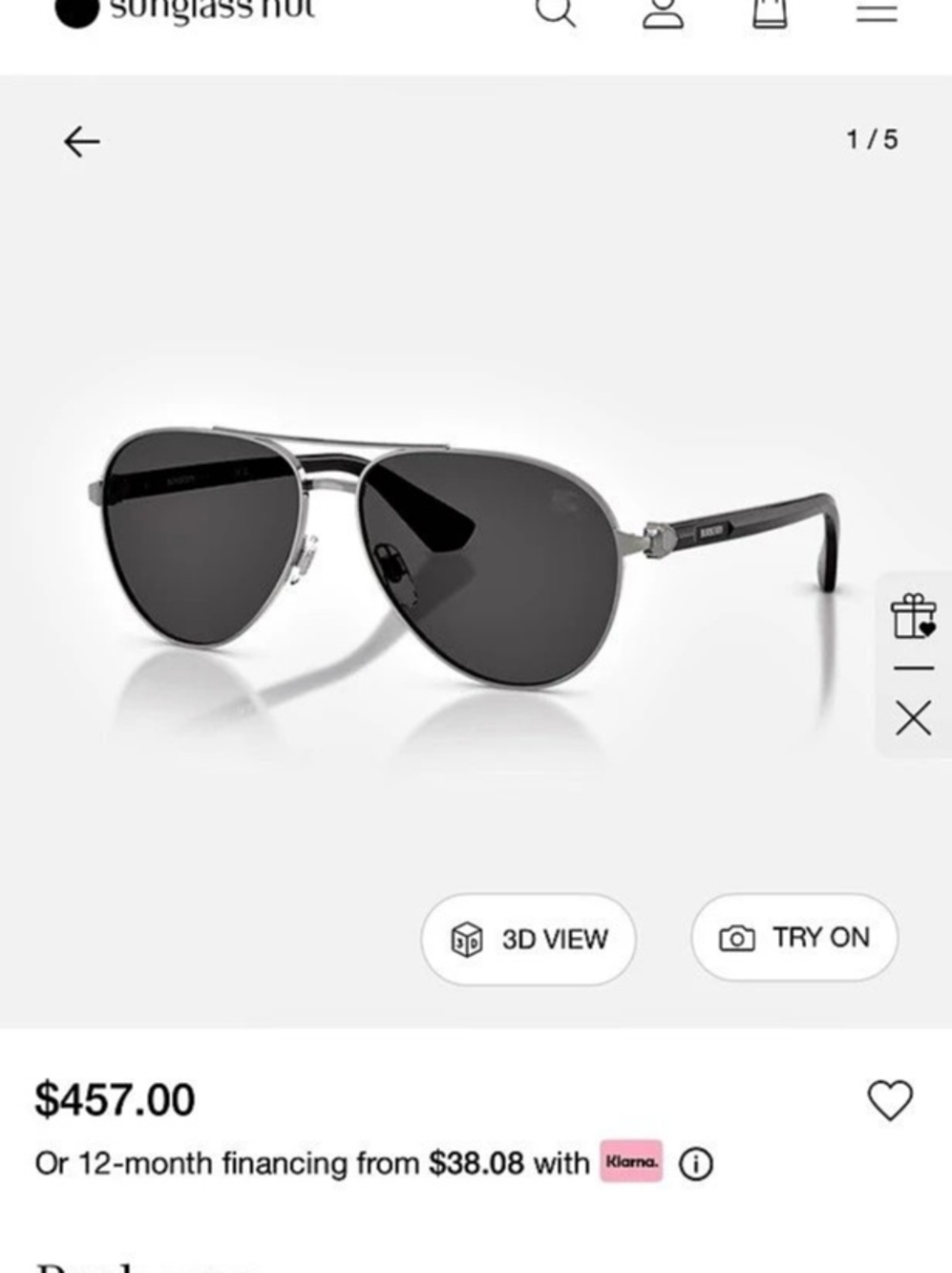 BNIB Burberry Aviator Sunglasses